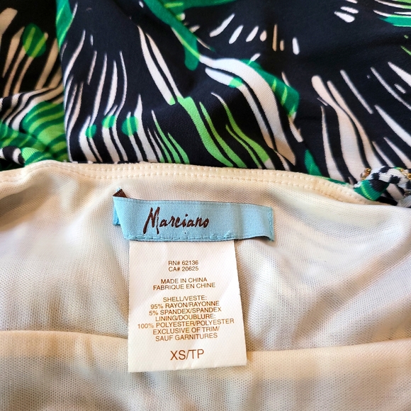 Marciano XS Stretch Rayon Emerald /Black printed dress - Picture 6 of 6